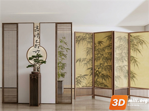 Folding screen Skp Files 